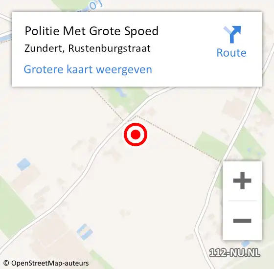 Locatie op kaart van de 112 melding: Politie Met Grote Spoed Naar Zundert, Rustenburgstraat op 16 december 2021 15:34