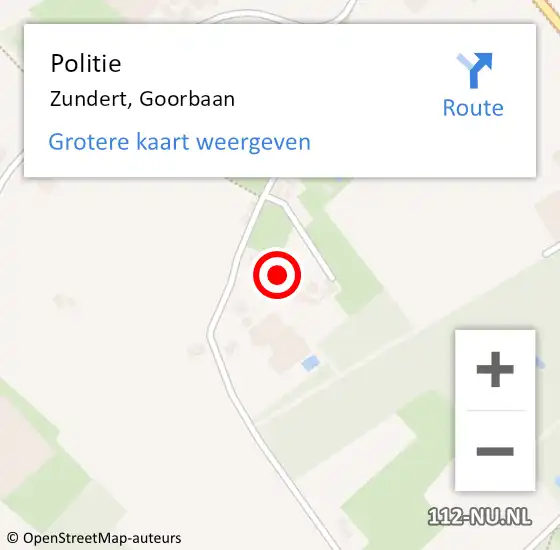 Locatie op kaart van de 112 melding: Politie Zundert, Goorbaan op 16 december 2021 15:34