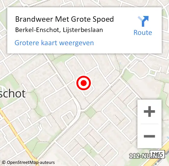 Locatie op kaart van de 112 melding: Brandweer Met Grote Spoed Naar Berkel-Enschot, Lijsterbeslaan op 16 december 2021 16:09