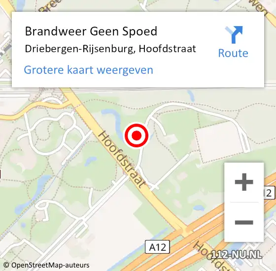 Locatie op kaart van de 112 melding: Brandweer Geen Spoed Naar Driebergen-Rijsenburg, Hoofdstraat op 16 december 2021 17:40