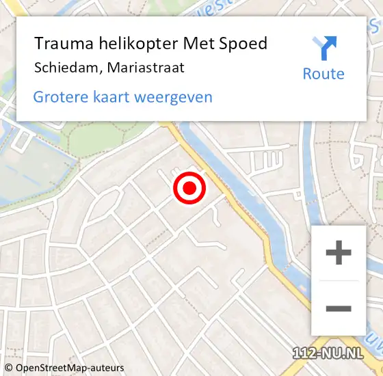 Locatie op kaart van de 112 melding: Trauma helikopter Met Spoed Naar Schiedam, Mariastraat op 16 december 2021 17:41