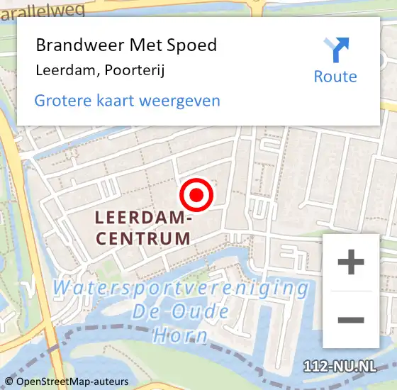 Locatie op kaart van de 112 melding: Brandweer Met Spoed Naar Leerdam, Poorterij op 16 december 2021 17:47