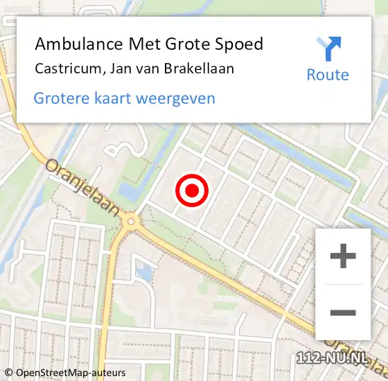 Locatie op kaart van de 112 melding: Ambulance Met Grote Spoed Naar Castricum, Jan van Brakellaan op 16 december 2021 18:34