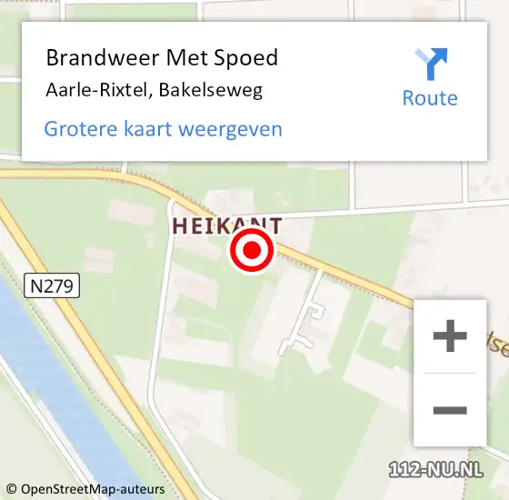 Locatie op kaart van de 112 melding: Brandweer Met Spoed Naar Aarle-Rixtel, Bakelseweg op 16 december 2021 22:13
