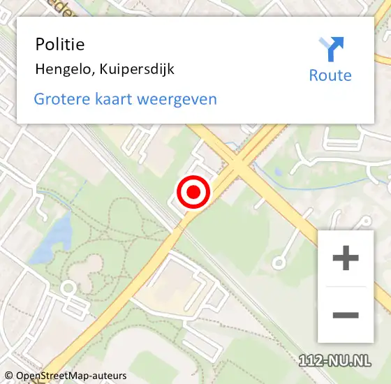 Locatie op kaart van de 112 melding: Politie Hengelo, Kuipersdijk op 16 december 2021 22:21