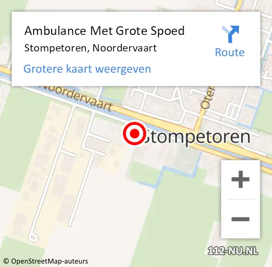 Locatie op kaart van de 112 melding: Ambulance Met Grote Spoed Naar Stompetoren, Noordervaart op 2 juli 2014 14:40