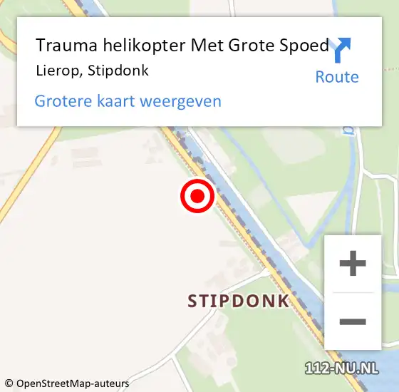 Locatie op kaart van de 112 melding: Trauma helikopter Met Grote Spoed Naar Lierop, Stipdonk op 16 december 2021 23:25