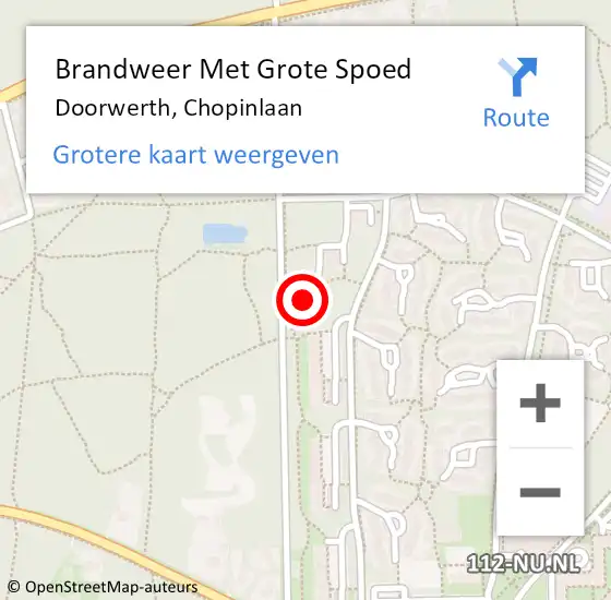 Locatie op kaart van de 112 melding: Brandweer Met Grote Spoed Naar Doorwerth, Chopinlaan op 17 december 2021 00:22