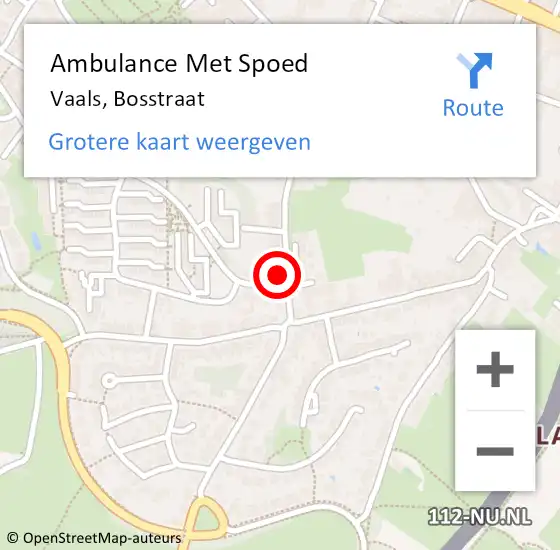 Locatie op kaart van de 112 melding: Ambulance Met Spoed Naar Vaals, Bosstraat op 2 juli 2014 14:43