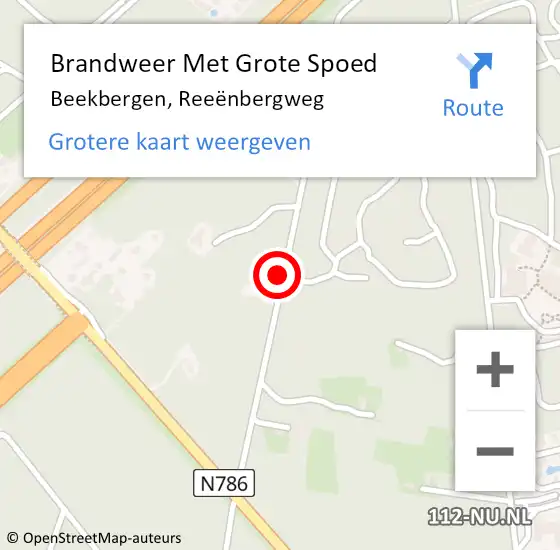 Locatie op kaart van de 112 melding: Brandweer Met Grote Spoed Naar Beekbergen, Reeënbergweg op 17 december 2021 02:09