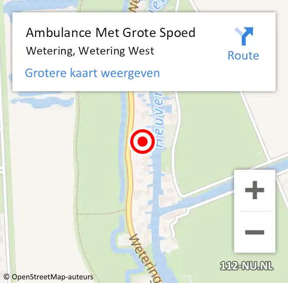 Locatie op kaart van de 112 melding: Ambulance Met Grote Spoed Naar Wetering, Wetering West op 17 december 2021 02:34