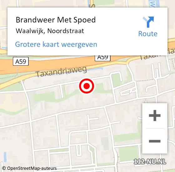 Locatie op kaart van de 112 melding: Brandweer Met Spoed Naar Waalwijk, Noordstraat op 17 december 2021 04:08