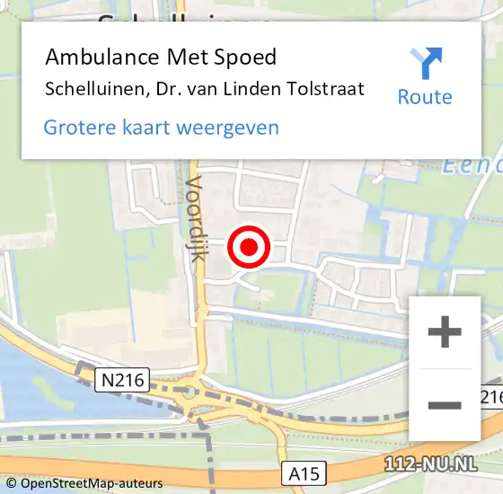 Locatie op kaart van de 112 melding: Ambulance Met Spoed Naar Schelluinen, Dr. van Linden Tolstraat op 17 december 2021 05:00