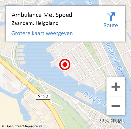 Locatie op kaart van de 112 melding: Ambulance Met Spoed Naar Zaandam, Helgoland op 17 december 2021 05:43