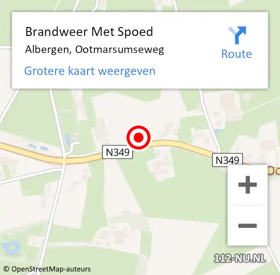 Locatie op kaart van de 112 melding: Brandweer Met Spoed Naar Albergen, Ootmarsumseweg op 17 december 2021 05:47