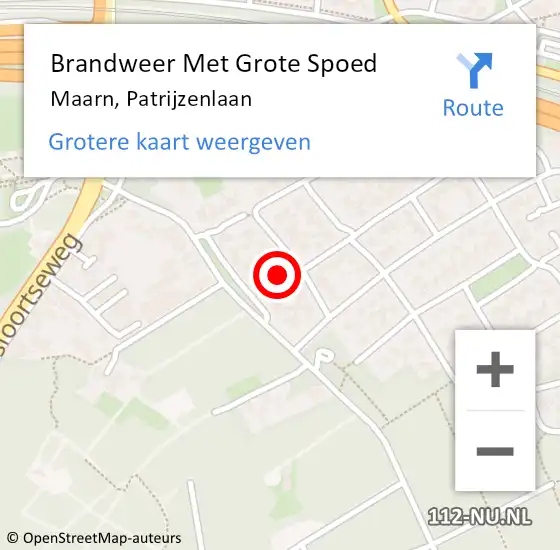 Locatie op kaart van de 112 melding: Brandweer Met Grote Spoed Naar Maarn, Patrijzenlaan op 17 december 2021 05:47