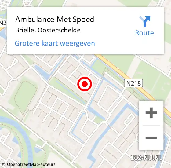 Locatie op kaart van de 112 melding: Ambulance Met Spoed Naar Brielle, Oosterschelde op 17 december 2021 07:45