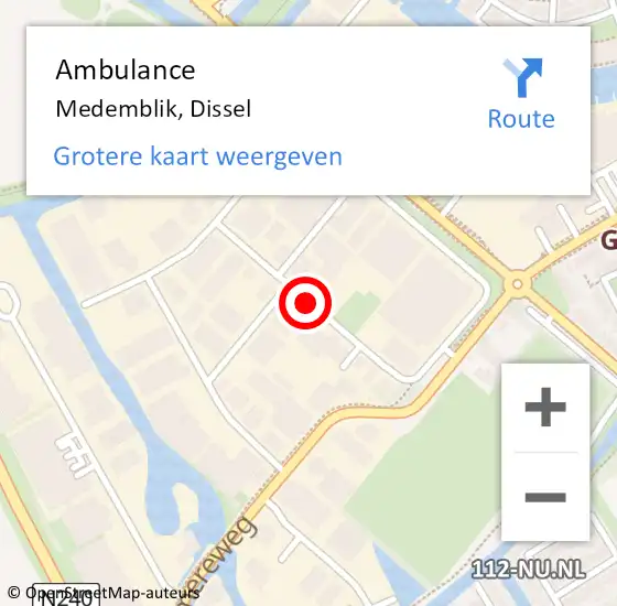 Locatie op kaart van de 112 melding: Ambulance Medemblik, Dissel op 17 december 2021 08:32
