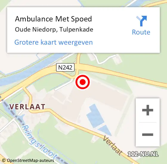 Locatie op kaart van de 112 melding: Ambulance Met Spoed Naar Oude Niedorp, Tulpenkade op 2 juli 2014 15:09