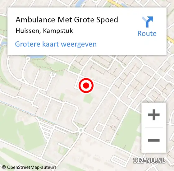 Locatie op kaart van de 112 melding: Ambulance Met Grote Spoed Naar Huissen, Kampstuk op 17 december 2021 09:38