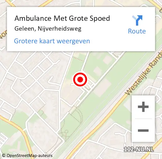 Locatie op kaart van de 112 melding: Ambulance Met Grote Spoed Naar Geleen, Nijverheidsweg op 17 december 2021 10:27