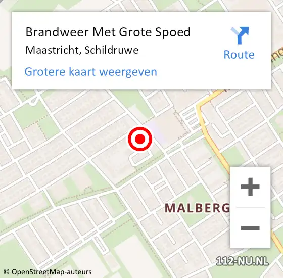 Locatie op kaart van de 112 melding: Brandweer Met Grote Spoed Naar Maastricht, Schildruwe op 17 december 2021 10:32
