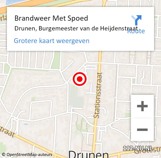 Locatie op kaart van de 112 melding: Brandweer Met Spoed Naar Drunen, Burgemeester van de Heijdenstraat op 17 december 2021 11:07