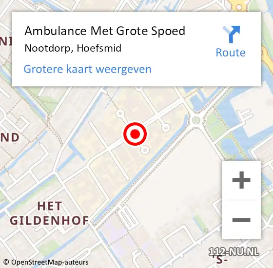 Locatie op kaart van de 112 melding: Ambulance Met Grote Spoed Naar Nootdorp, Hoefsmid op 17 december 2021 11:09