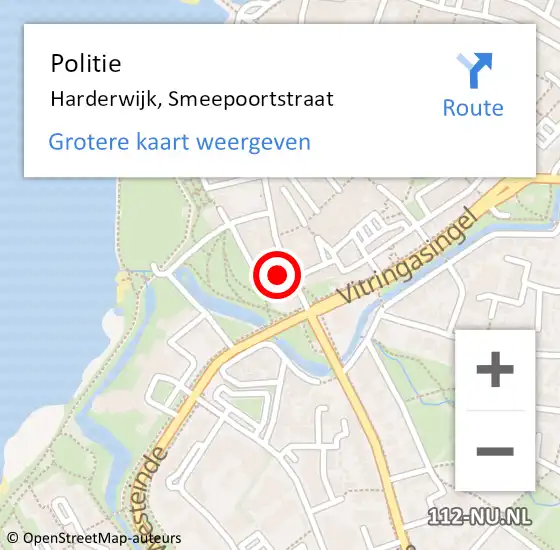 Locatie op kaart van de 112 melding: Politie Harderwijk, Smeepoortstraat op 17 december 2021 11:27