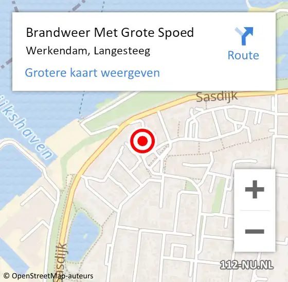 Locatie op kaart van de 112 melding: Brandweer Met Grote Spoed Naar Werkendam, Langesteeg op 17 december 2021 11:34