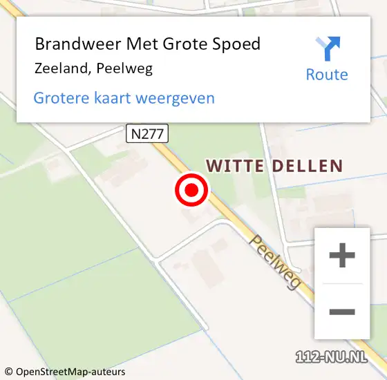 Locatie op kaart van de 112 melding: Brandweer Met Grote Spoed Naar Zeeland, Peelweg op 17 december 2021 11:36