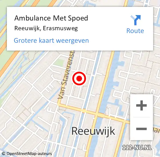 Locatie op kaart van de 112 melding: Ambulance Met Spoed Naar Reeuwijk, Erasmusweg op 17 december 2021 11:55