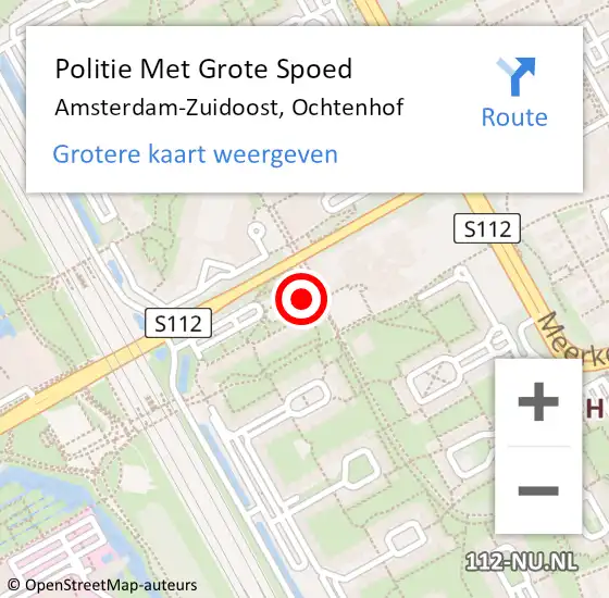 Locatie op kaart van de 112 melding: Politie Met Grote Spoed Naar Amsterdam-Zuidoost, Ochtenhof op 17 december 2021 13:31