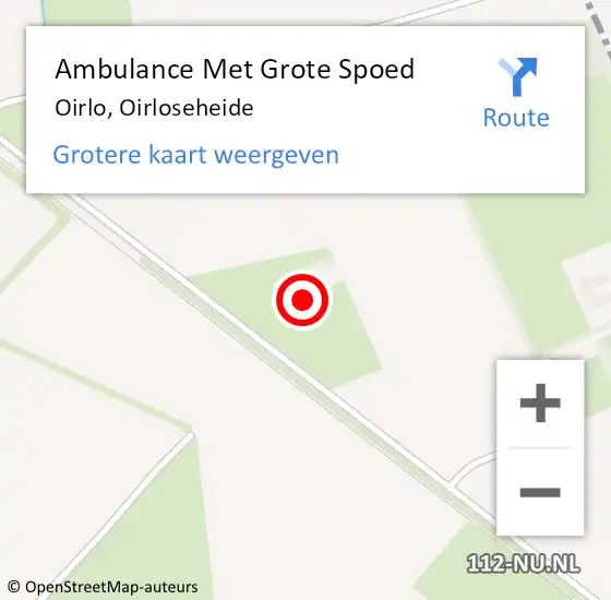 Locatie op kaart van de 112 melding: Ambulance Met Grote Spoed Naar Oirlo, Oirloseheide op 2 juli 2014 15:36