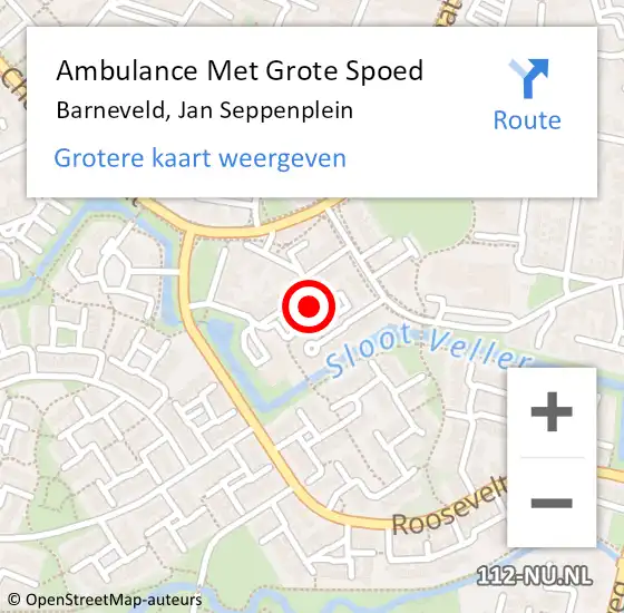 Locatie op kaart van de 112 melding: Ambulance Met Grote Spoed Naar Barneveld, Jan Seppenplein op 17 december 2021 14:37