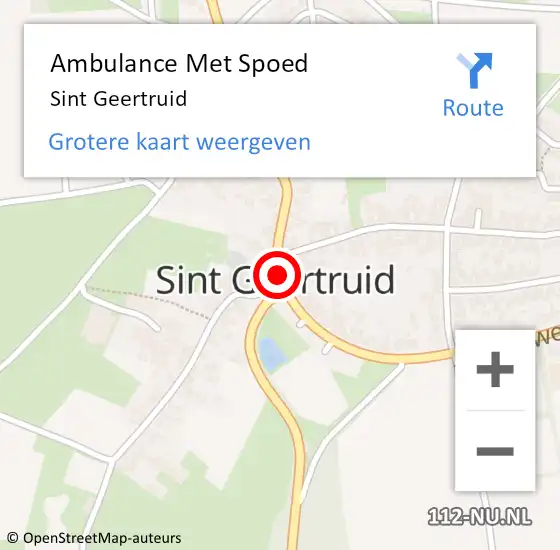 Locatie op kaart van de 112 melding: Ambulance Met Spoed Naar Sint Geertruid op 2 juli 2014 15:43