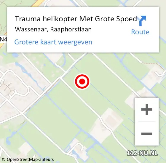 Locatie op kaart van de 112 melding: Trauma helikopter Met Grote Spoed Naar Wassenaar, Raaphorstlaan op 17 december 2021 15:21