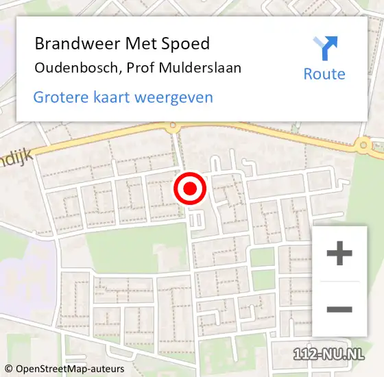 Locatie op kaart van de 112 melding: Brandweer Met Spoed Naar Oudenbosch, Prof Mulderslaan op 17 december 2021 15:59