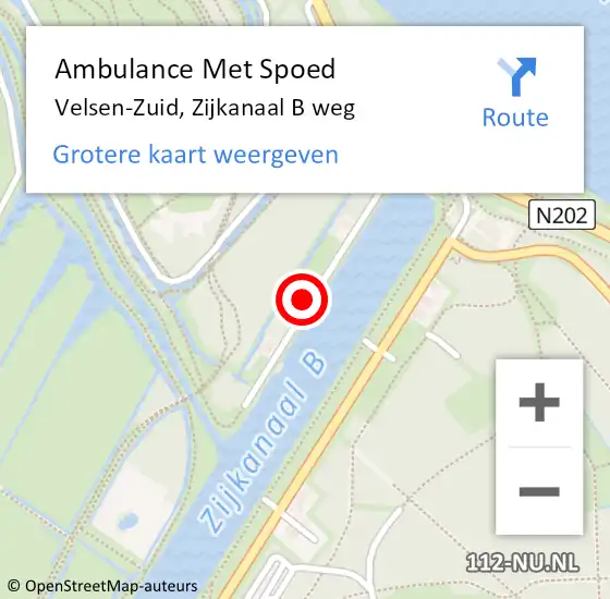 Locatie op kaart van de 112 melding: Ambulance Met Spoed Naar Velsen-Zuid, Zijkanaal B weg op 17 december 2021 16:03