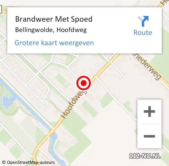 Locatie op kaart van de 112 melding: Brandweer Met Spoed Naar Bellingwolde, Hoofdweg op 17 december 2021 16:20