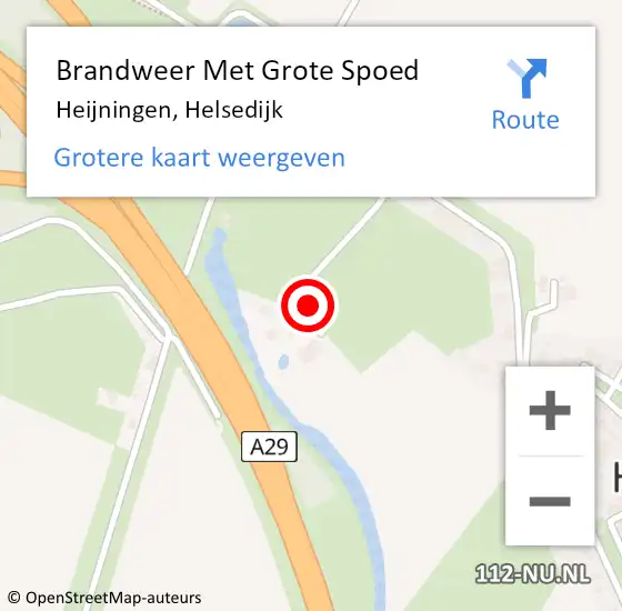 Locatie op kaart van de 112 melding: Brandweer Met Grote Spoed Naar Heijningen, Helsedijk op 17 december 2021 16:59