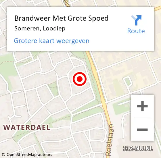 Locatie op kaart van de 112 melding: Brandweer Met Grote Spoed Naar Someren, Loodiep op 17 december 2021 17:01