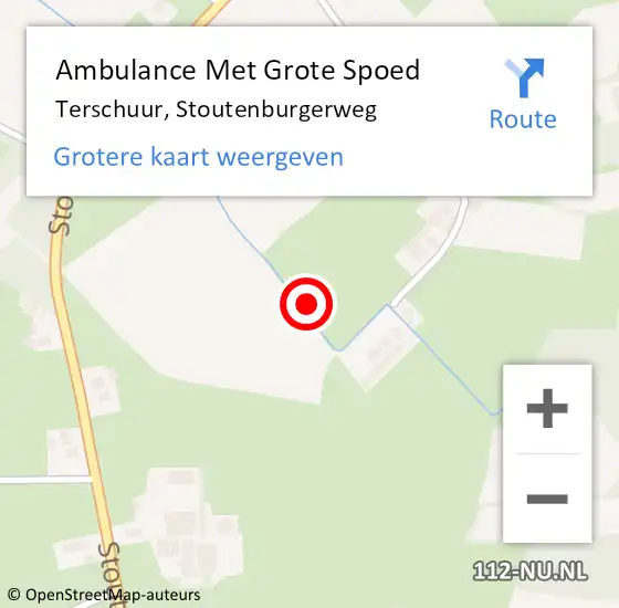 Locatie op kaart van de 112 melding: Ambulance Met Grote Spoed Naar Terschuur, Stoutenburgerweg op 17 december 2021 17:04