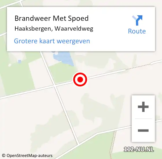 Locatie op kaart van de 112 melding: Brandweer Met Spoed Naar Haaksbergen, Waarveldweg op 2 juli 2014 16:01