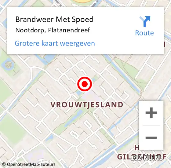 Locatie op kaart van de 112 melding: Brandweer Met Spoed Naar Nootdorp, Platanendreef op 17 december 2021 17:28