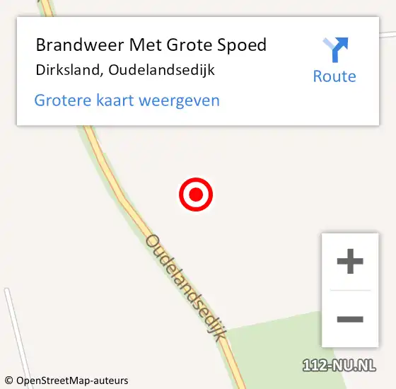 Locatie op kaart van de 112 melding: Brandweer Met Grote Spoed Naar Dirksland, Oudelandsedijk op 17 december 2021 18:01