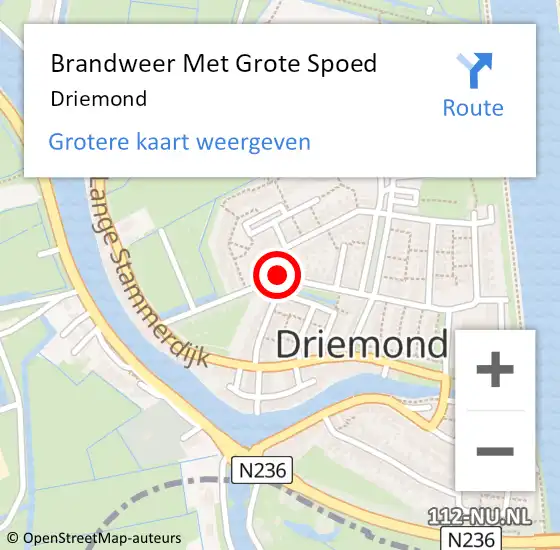 Locatie op kaart van de 112 melding: Brandweer Met Grote Spoed Naar Driemond op 17 december 2021 18:36