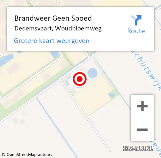 Locatie op kaart van de 112 melding: Brandweer Geen Spoed Naar Dedemsvaart, Woudbloemweg op 17 december 2021 18:55