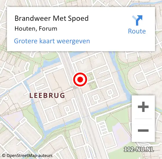 Locatie op kaart van de 112 melding: Brandweer Met Spoed Naar Houten, Forum op 17 december 2021 19:05