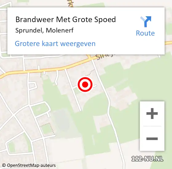 Locatie op kaart van de 112 melding: Brandweer Met Grote Spoed Naar Sprundel, Molenerf op 17 december 2021 19:33